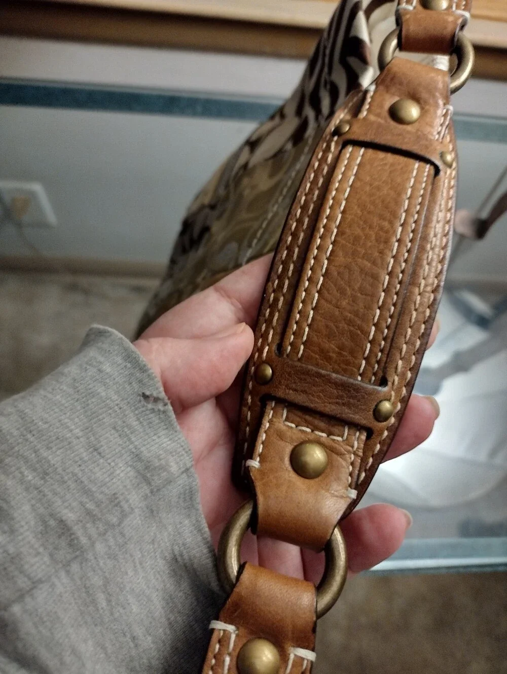 Vintage Coach Carly 10814 Tan, Gold Patchwork Hobo Shoulder Bag with Hangtag